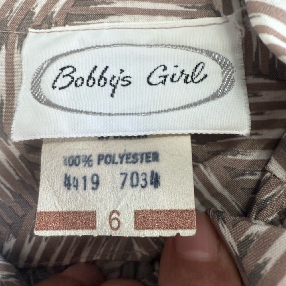 Bobby’s Girl Vintage Ruffle Bodice Dress - Earth Tone Cottagecore - Picture 7 of 9